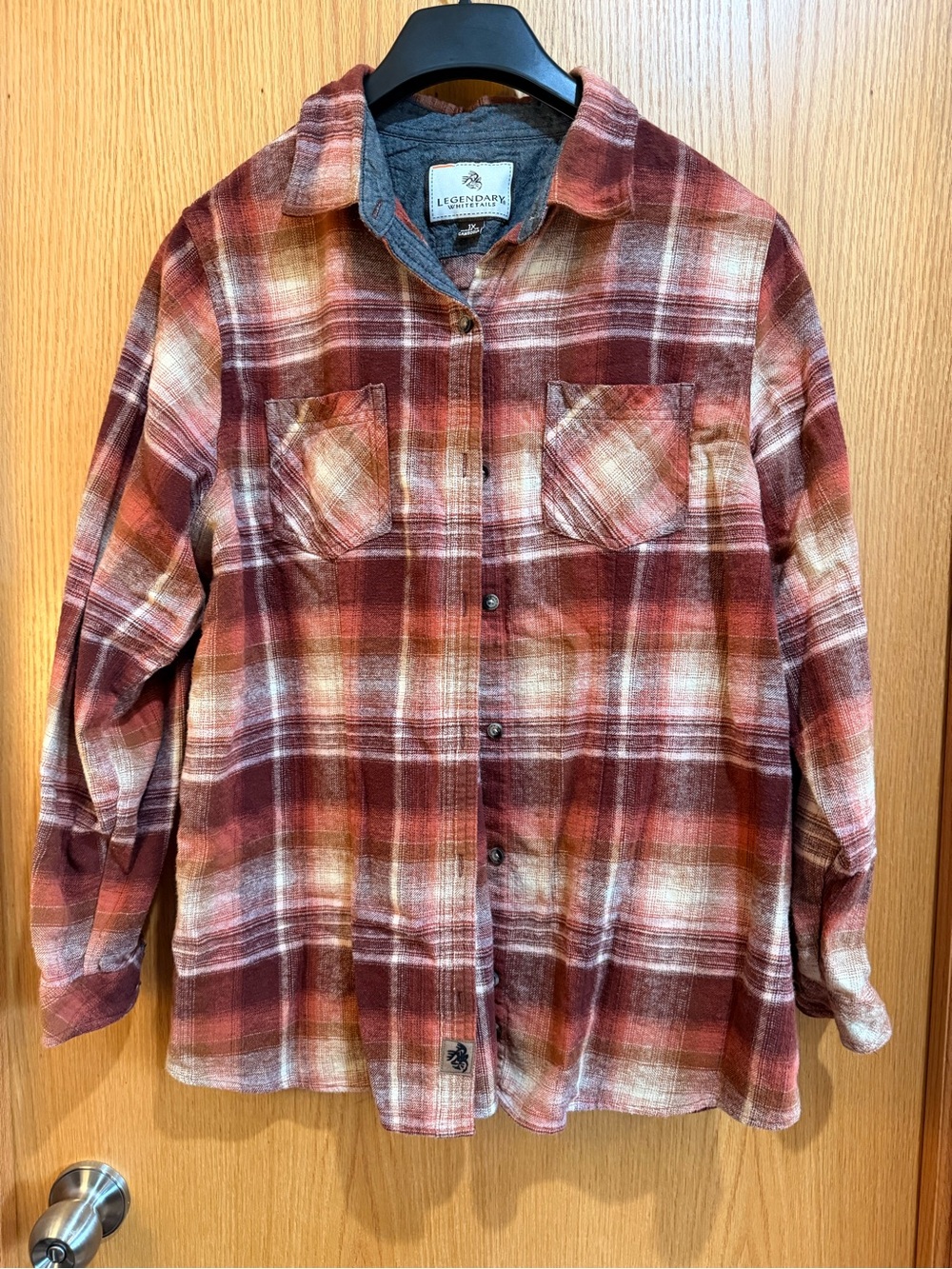Legendary Whitetails Men's Rust and Cream Plaid Button-Down Shirt